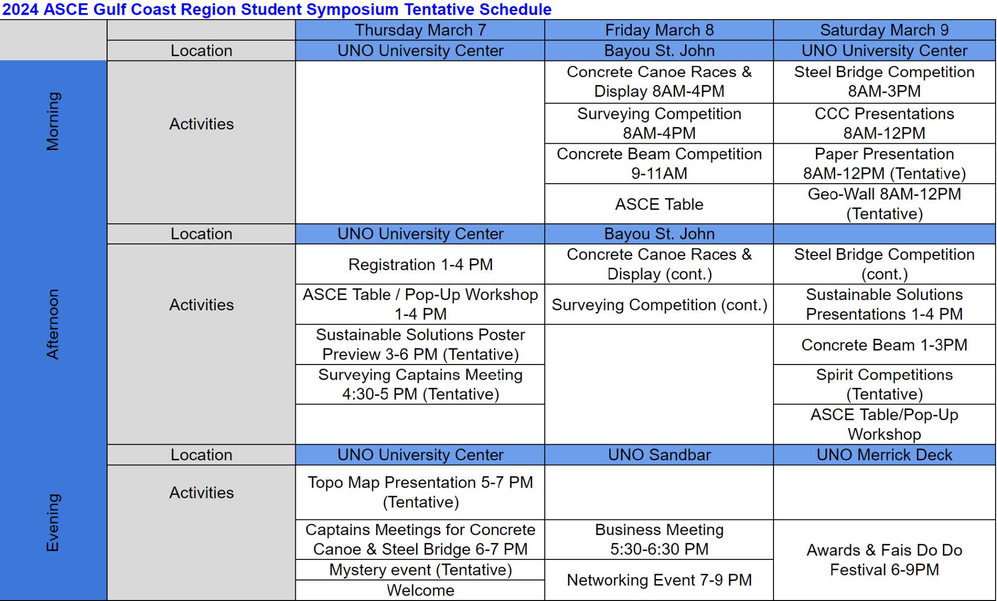 Schedule Gulf Coast