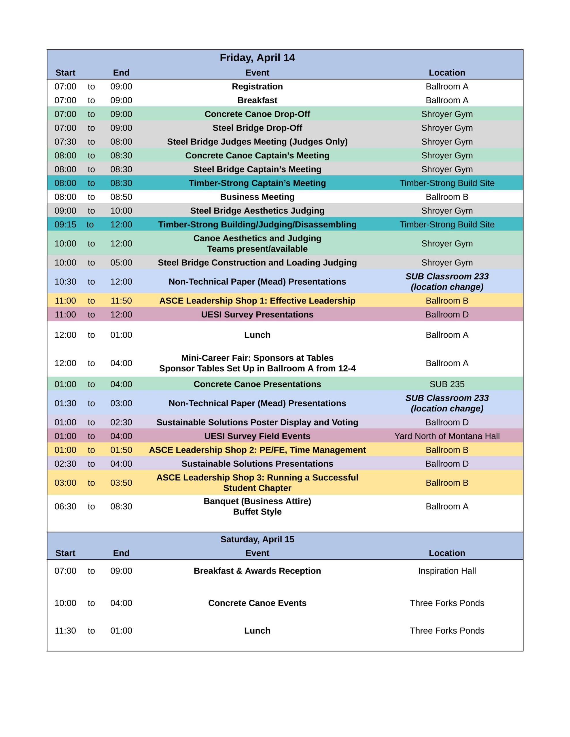 Symposium Schedule & Maps – Pacific Northwest